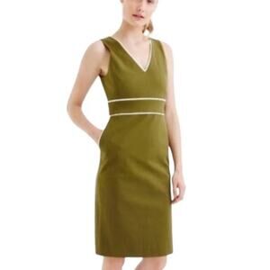 J. Crew Green V Neck Sleeveless Dress Size 8